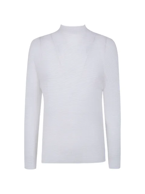Issey Miyake pleated high-neck sweater White IM66FJ679