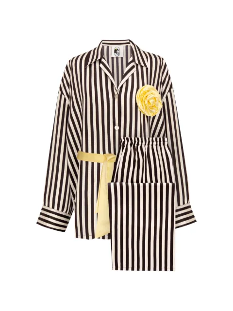 Sleeper The Rose striped floral-detail pajamas White RSSP02G002R