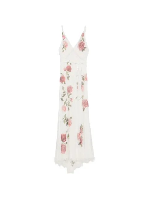 alice + olivia floral-print maxi dress White CG604D34508