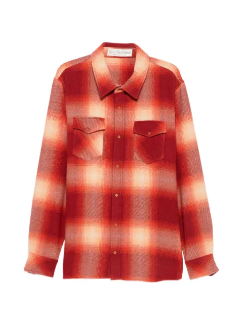 GOD'S TRUE CASHMERE shadow plaid cashmere shirt Red FW25U1111TSPTOM