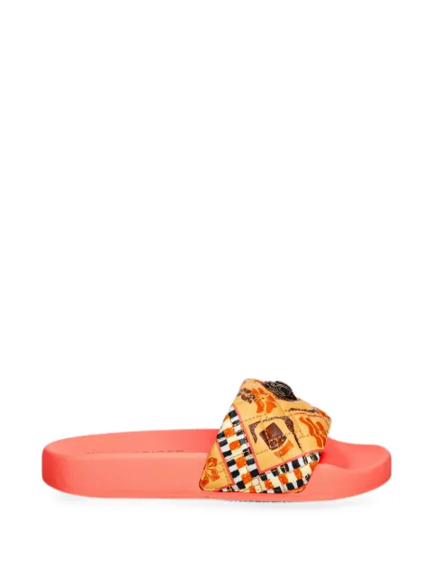 Kurt Geiger London quilted eagle-plaque slides Neutrals 7400294979