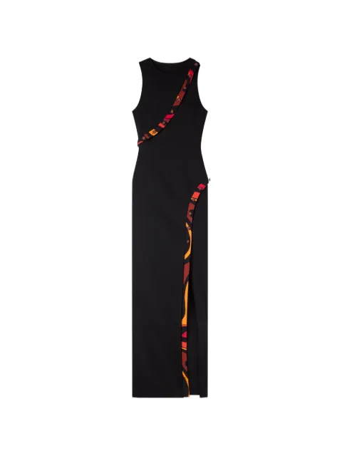 PUCCI long fitted dress with printed detail Black 6HRI206H601