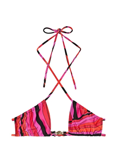PUCCI Iride-print bikini top Pink 6HMX806H875
