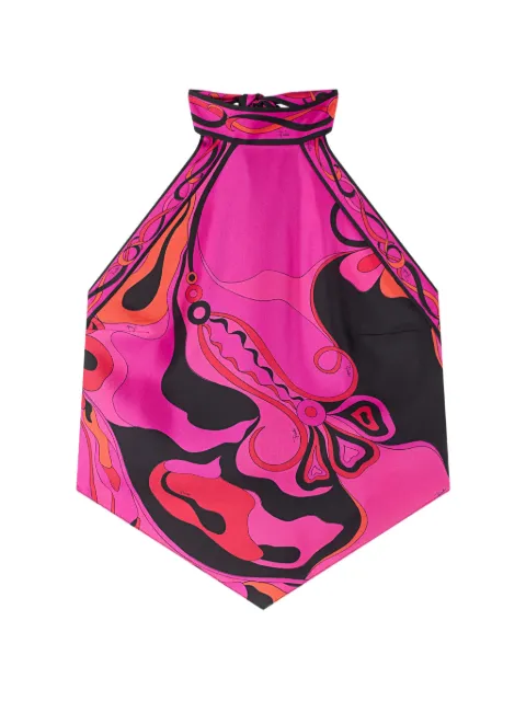 PUCCI Orchidee-print silk top Pink 6HRM216H731