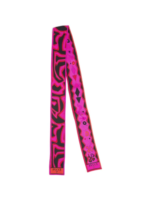 PUCCI Angoli and Labirinto print silk twill scarf Pink 6HGB316HC08