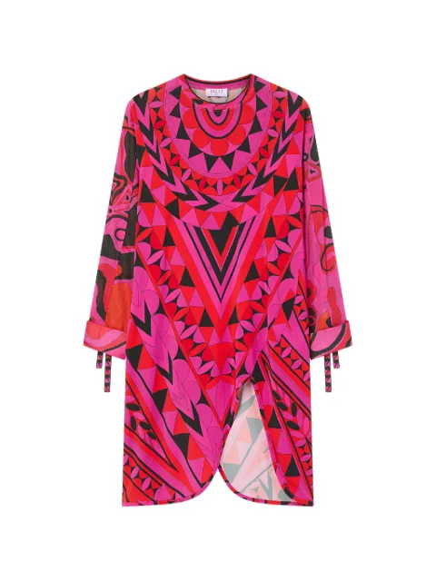PUCCI Manuba-print long-sleeved dress Pink 6HJH016H778