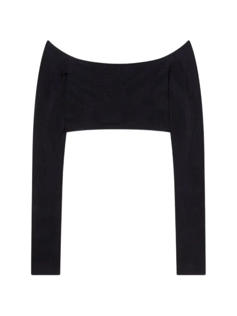 PUCCI cropped jacquard Marmo top Black 6HKM396H955