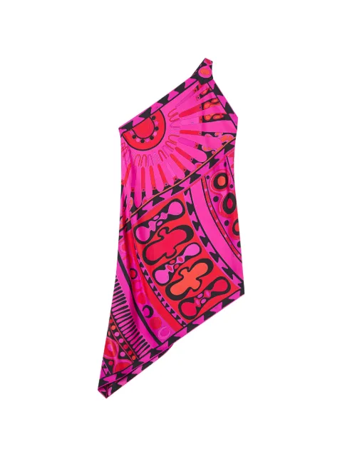 PUCCI Soleil-print one-shoulder dress Pink 6HRG586H882