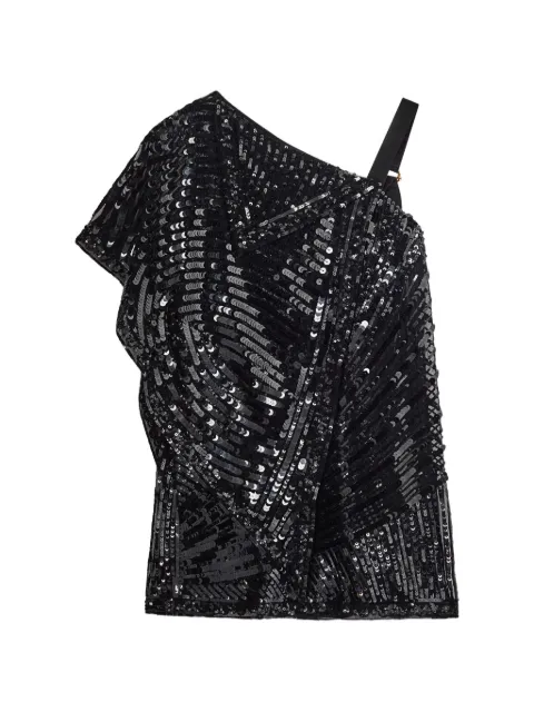 PUCCI asymmetrical embroidered foulard dress Black 6HRG836H897