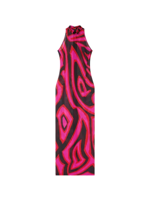 PUCCI Labirinto-print long fitted dress Black 6HJI206H740