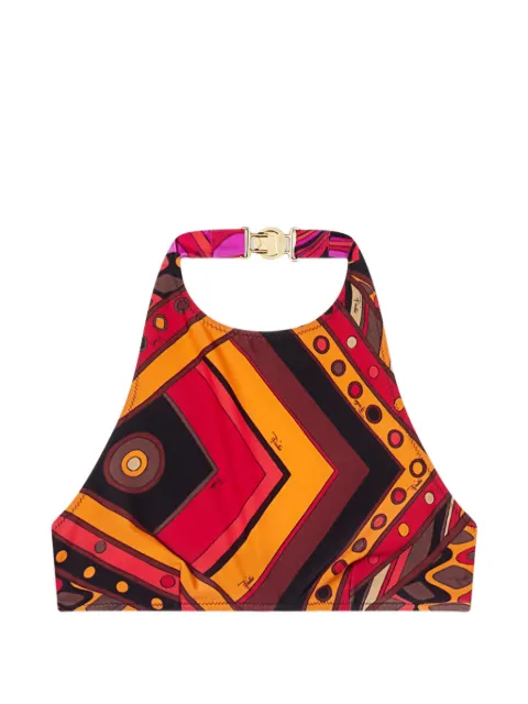 PUCCI Vivara-print bandeau bikini top Red 6HMX516H895
