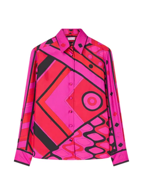 PUCCI Vivara-print silk shirt Pink 6HRJ086H841