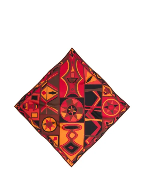 PUCCI Bongo-print silk carrè scarf Red 6HGB426HC