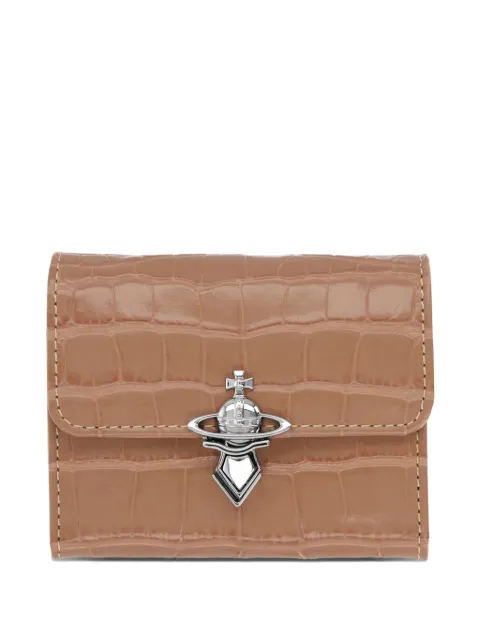 Vivienne Westwood croc-effect Orb wallet Neutrals 5115003LWL0098G407