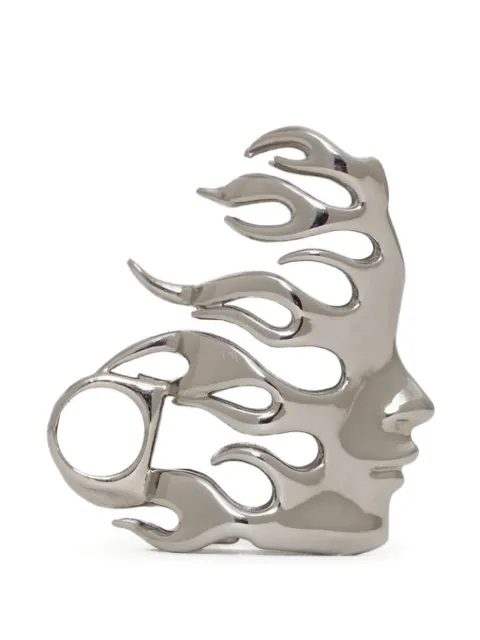 HELLSTAR flame-detail face collectible Silver HSSS26AC01