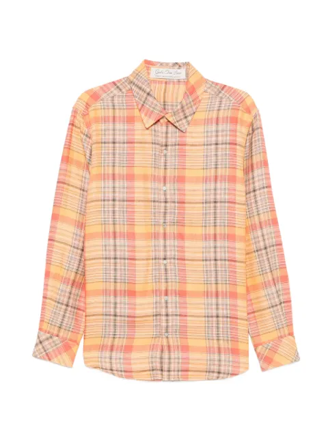 GOD'S TRUE LINEN Twilight plaid linen shirt Orange SP26U1208TWPTAG