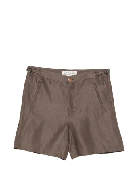 GOD'S TRUE LINEN Cocoa side-buckle shorts Brown SP26U3150MWLCOA