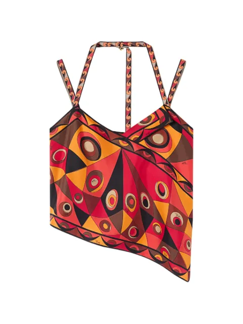 PUCCI Occhi-print silk scarf top Red 6HRM486H830