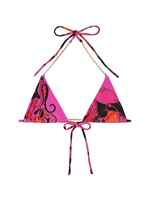 PUCCI Orchidee-print triangle bikini top Pink 6HMX696H835