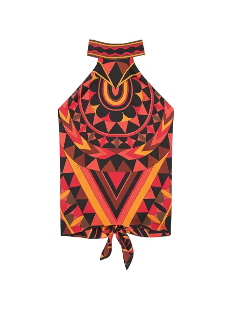 PUCCI Manuba print silk top Black 6HRM436H771