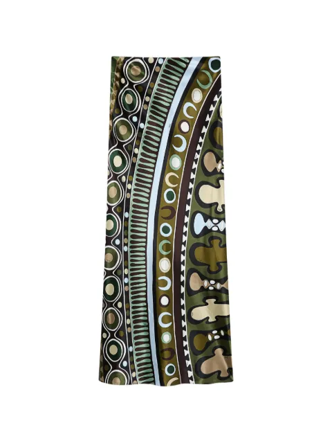 PUCCI Soleil-print satin skirt Green 6HRW066H888