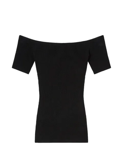 PUCCI short-sleeved top in Marmo jacquard Black 6HKM386H955