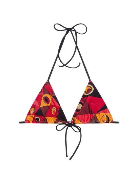 PUCCI Occhi-print triangle bikini top Red 6HMX236H865