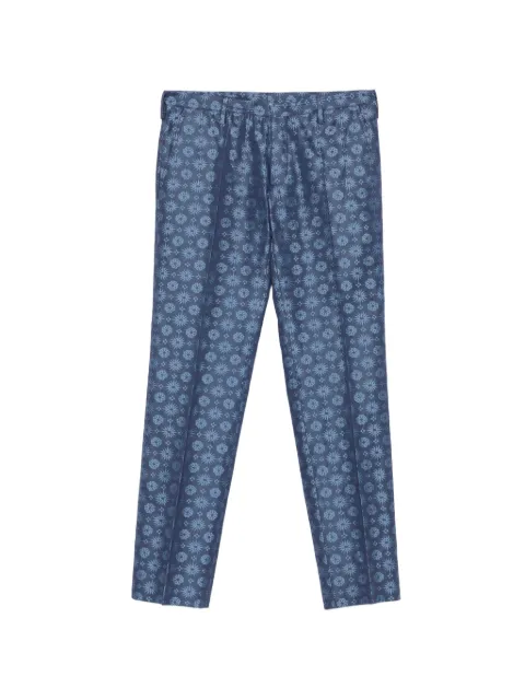 Romeo Gigli Pre-Owned 1990s jacquard-pattern trousers Blue RG250BGQ