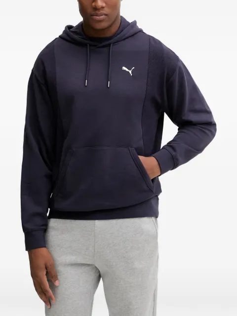 PUMA logo-embroidered panelled hoodie Blue 692489