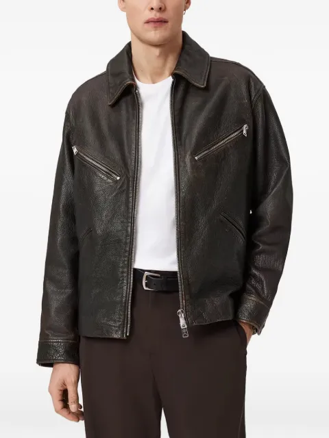 AllSaints zip-up leather jacket Black M026LE