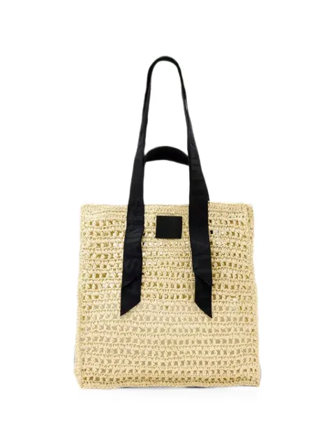 AllSaints woven logo-strap tote bag Neutrals W416XE