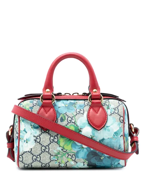 Gucci Pre-Owned 2016-2026 Mini GG Supreme Blooms Boston Bag satchel Red BZRYH2PCLV48N5QE