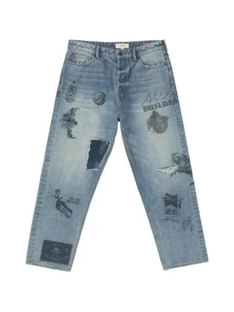 BLDG4 Editorial graphic-print jeans Blue C516101