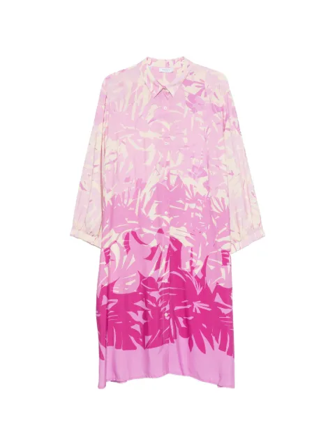ZANETTI palm leaf-print midi shirt dress Pink ZQ8151D60538