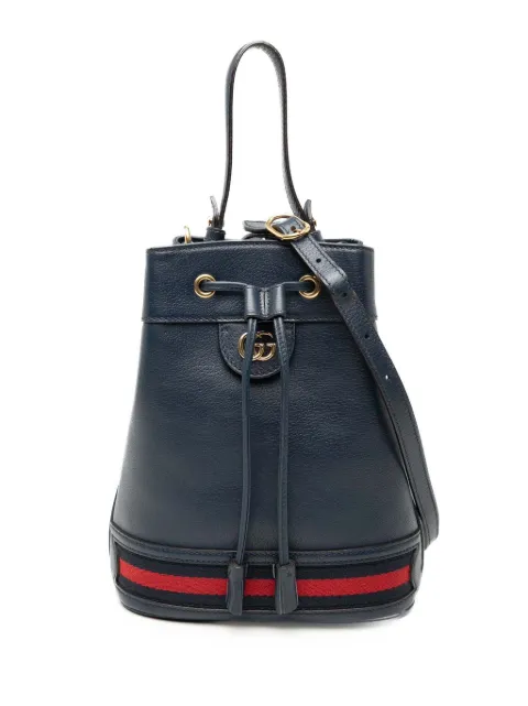 Gucci Pre-Owned 2000-2015 GG Web Ophidia bucket bag Blue UXZCC9CHUMFDR7XV