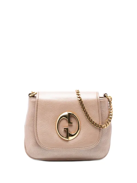 Gucci Pre-Owned 2016-2026 Small Metallic Pebbled Calfskin 1973 Chain crossbody bag Brown 6FITI1WK8NIZI738