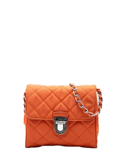 Prada Pre-Owned 2013-2026 Impuntu Tessuto Chain crossbody bag Orange XOH10053ZUM59NKJ