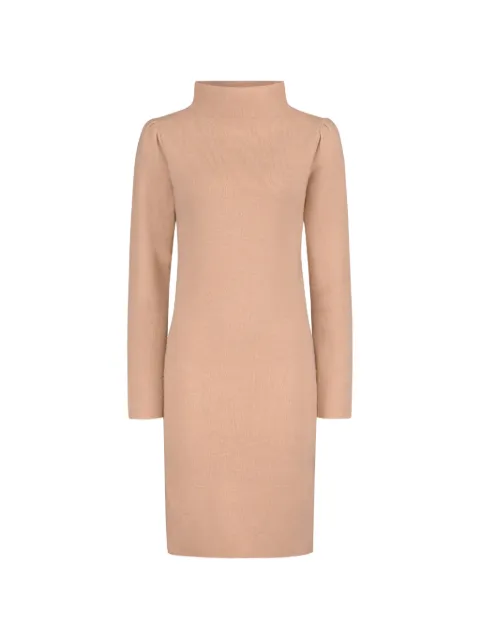 CHAMOIS Fou high-neck long-sleeve mini dress Neutrals CCLF2004