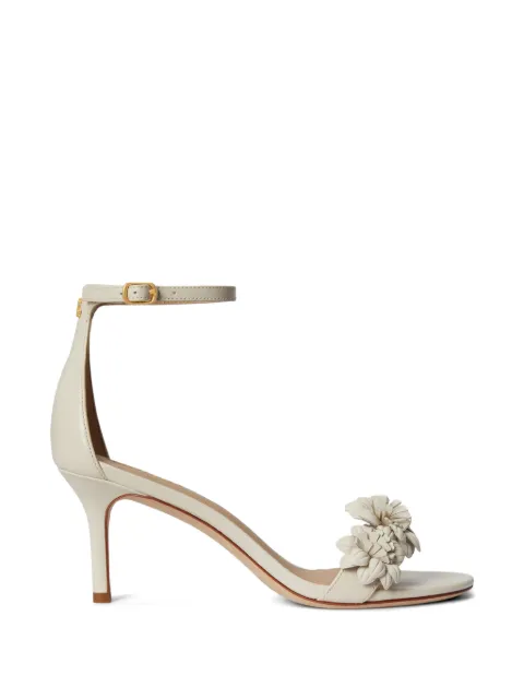 Lauren Ralph Lauren Allie floral-embellished leather sandals Neutrals 802P10640