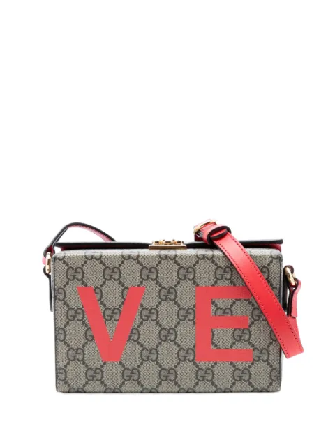 Gucci Pre-Owned 2016-2026 Mini GG Supreme Love Trunk crossbody bag Neutrals NGS6SRVR3YRNQ9G6