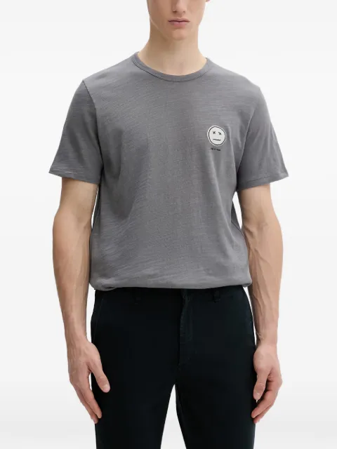 rag & bone patch-detail slub-texture T-shirt Grey RF4625FT2GM