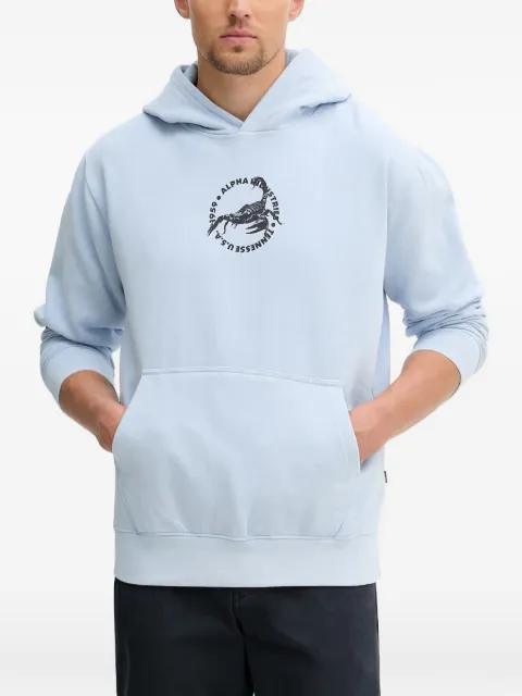 Alpha Industries scorpion-print hoodie Blue 266335
