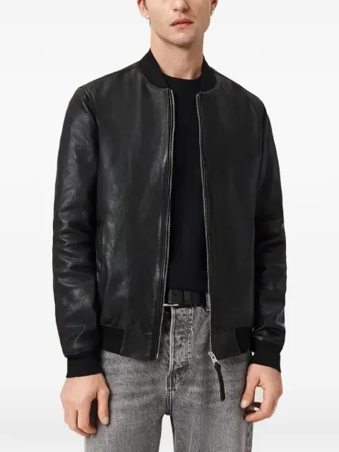 AllSaints zip-up leather bomber jacket Black M011LF
