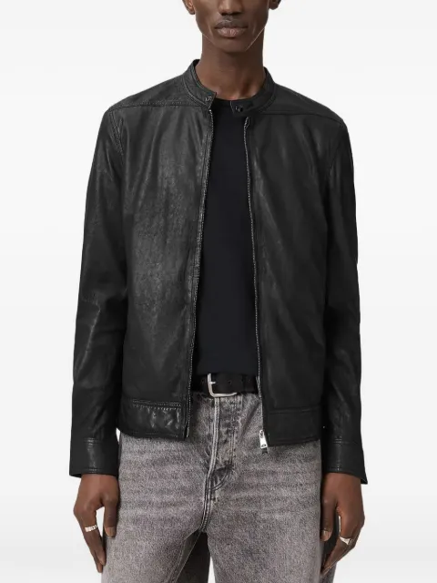 AllSaints slim fit leather jacket Black M084LB