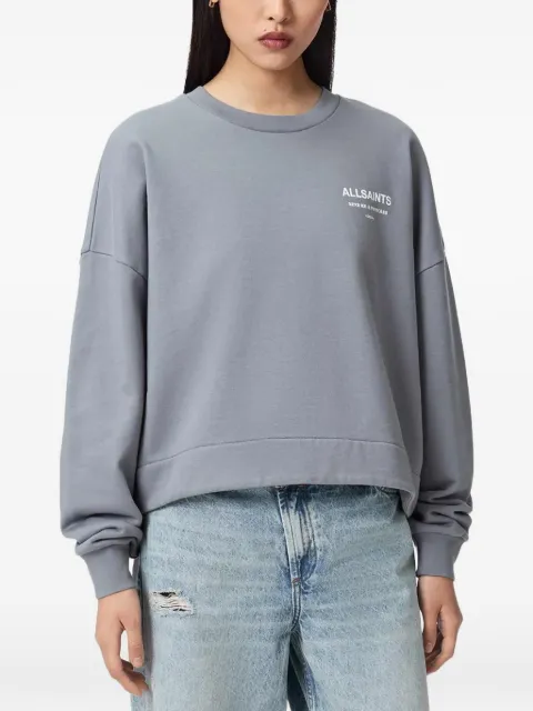 AllSaints logo-print oversized sweatshirt Blue W188JE