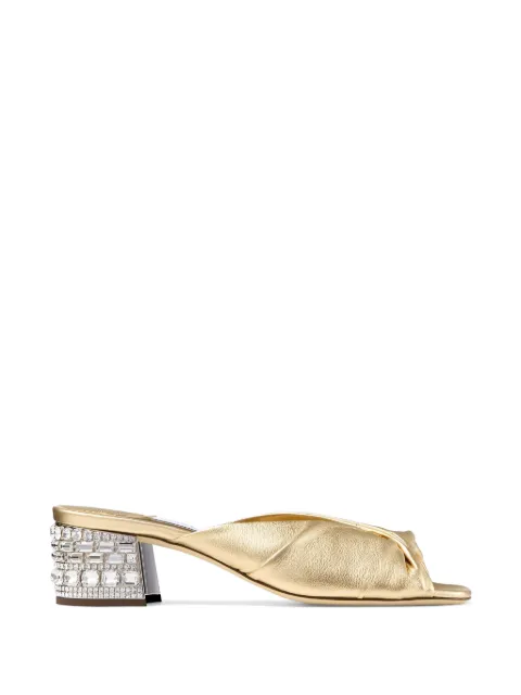 Jimmy Choo Mala crystal-embellished sandals Gold MALA45MNA