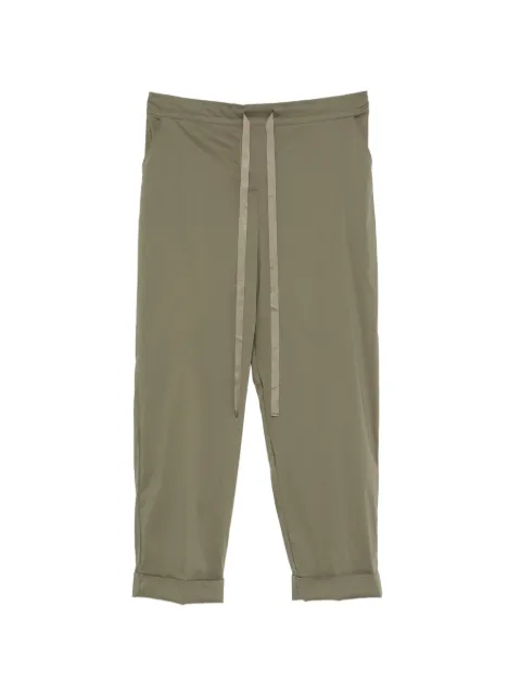 ZANETTI drawstring-fastening turned-up-cuff trousers Green ZP7896K2103