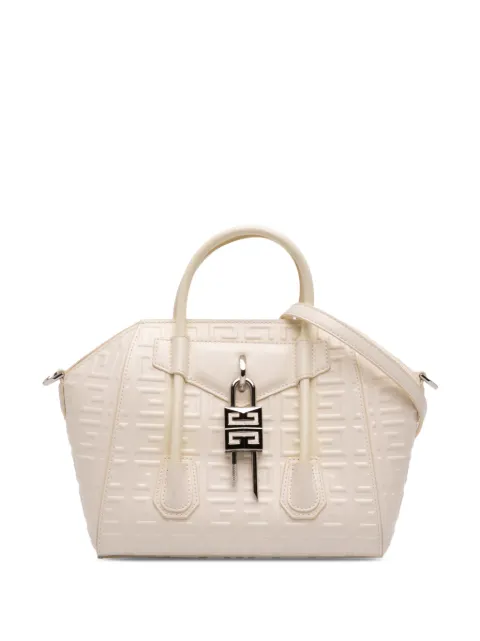 Givenchy Pre-Owned 2021 Mini Calfskin 4G Antigona Lock satchel White CBA501SLM2XNI8C5