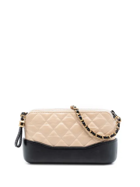CHANEL Pre-Owned 2018 Bicolor Aged Calfskin Gabrielle Double Zip Clutch with Chain crossbody bag Black 04ZSWLVV0CFJCZSY