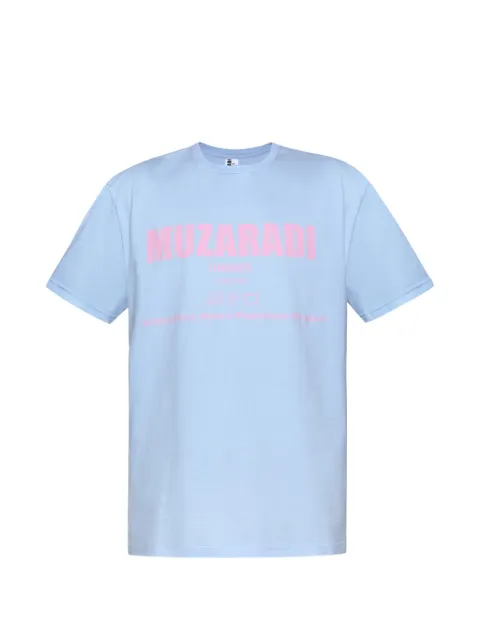 MUZARADI logo-print cotton T-shirt Blue MZRD3172